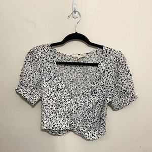 L.A Hearts White Floral Crop Top